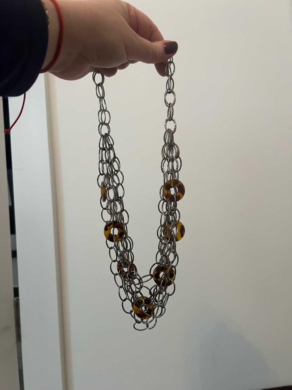 NWOT Doncaster silver chain strand and tortoise accent necklace